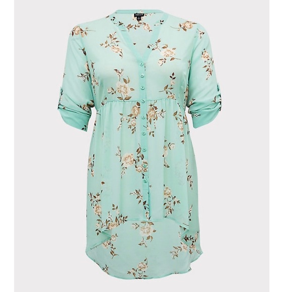 NEW torrid hi/low long babydoll floral top 1X - Picture 3 of 10